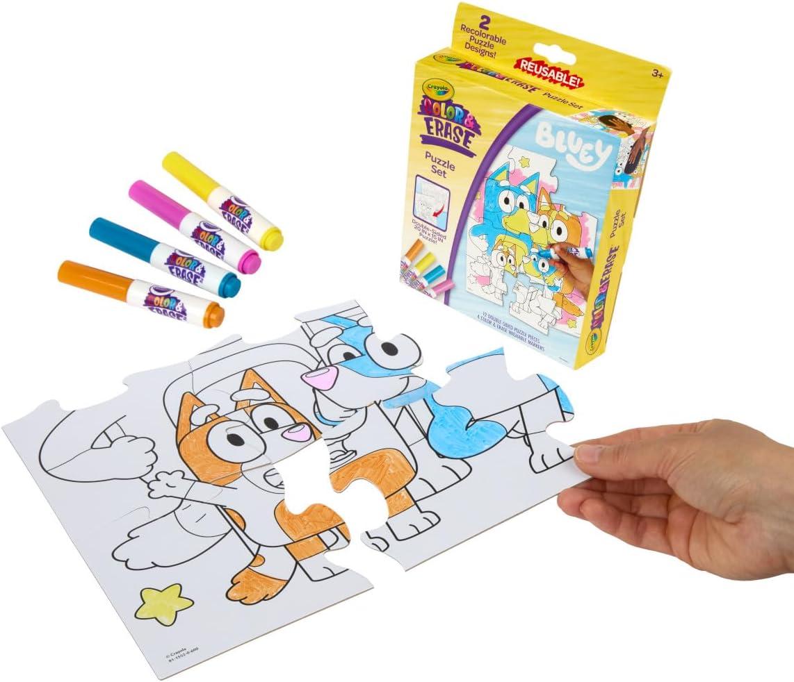 imageCrayola Color Wonder Bluey Activity Kit Mess Free Coloring for Toddlers Holiday ampamp Christmas Gifts for Kids Art Set for Kids Plane Essential Bluey Toys 3Color  Erase Bluey Puzzle Set