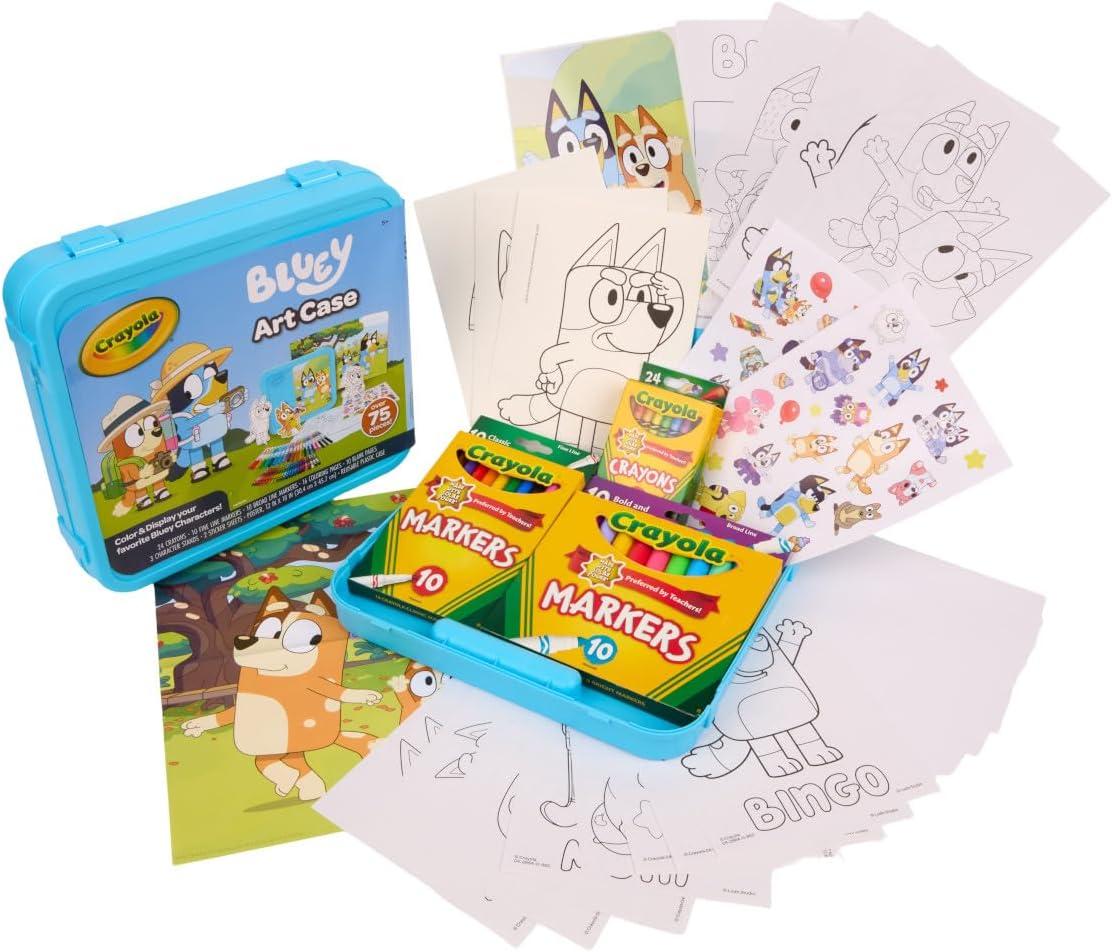 imageCrayola Color Wonder Bluey Activity Kit Mess Free Coloring for Toddlers Holiday ampamp Christmas Gifts for Kids Art Set for Kids Plane Essential Bluey Toys 3Art Case