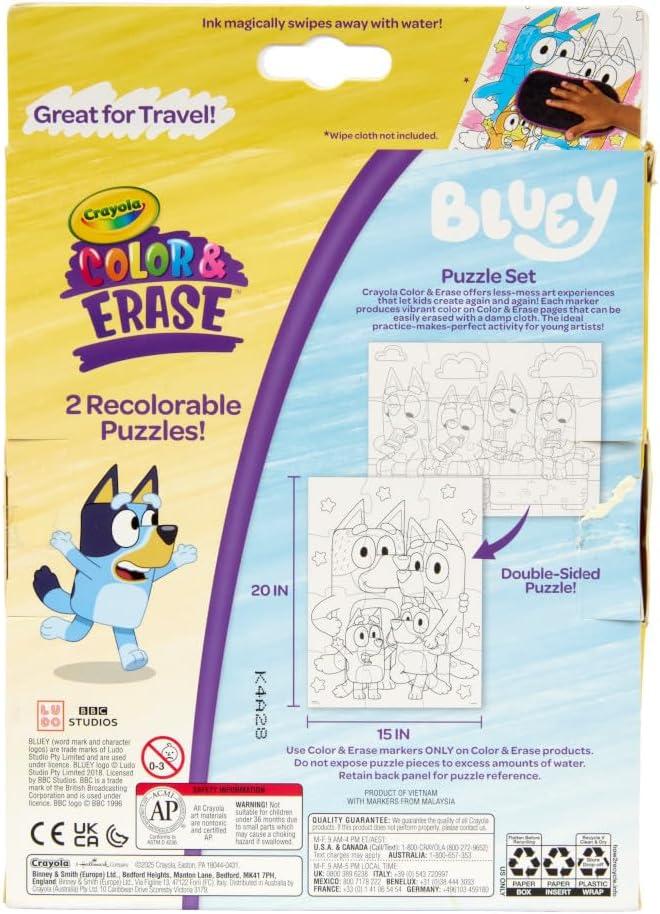 imageCrayola Color Wonder Bluey Activity Kit Mess Free Coloring for Toddlers Holiday ampamp Christmas Gifts for Kids Art Set for Kids Plane Essential Bluey Toys 3Color  Erase Bluey Puzzle Set