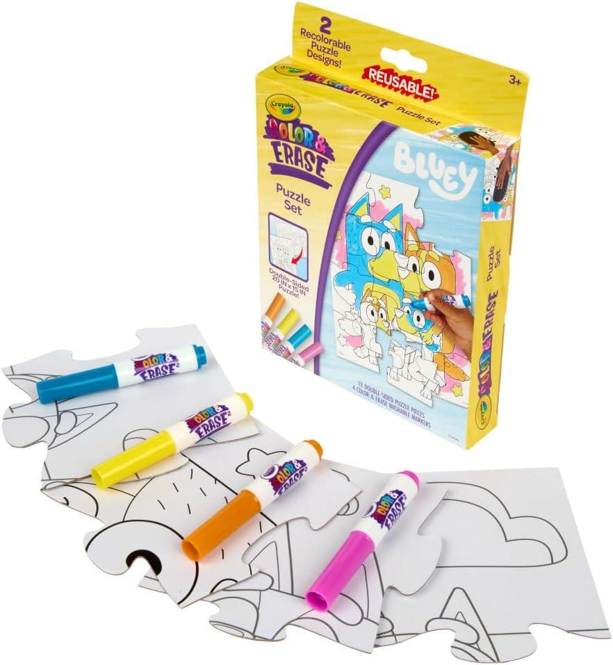 imageCrayola Color Wonder Bluey Activity Kit Mess Free Coloring for Toddlers Holiday ampamp Christmas Gifts for Kids Art Set for Kids Plane Essential Bluey Toys 3Color  Erase Bluey Puzzle Set