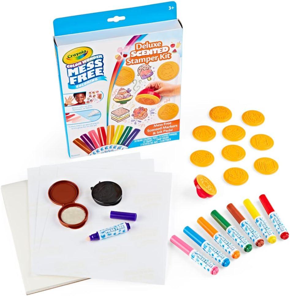 imageCrayola Color Wonder Mess Free Coloring Set 50 Blank Coloring Pages Scented Color Wonder Stamps and Markers Refill Set