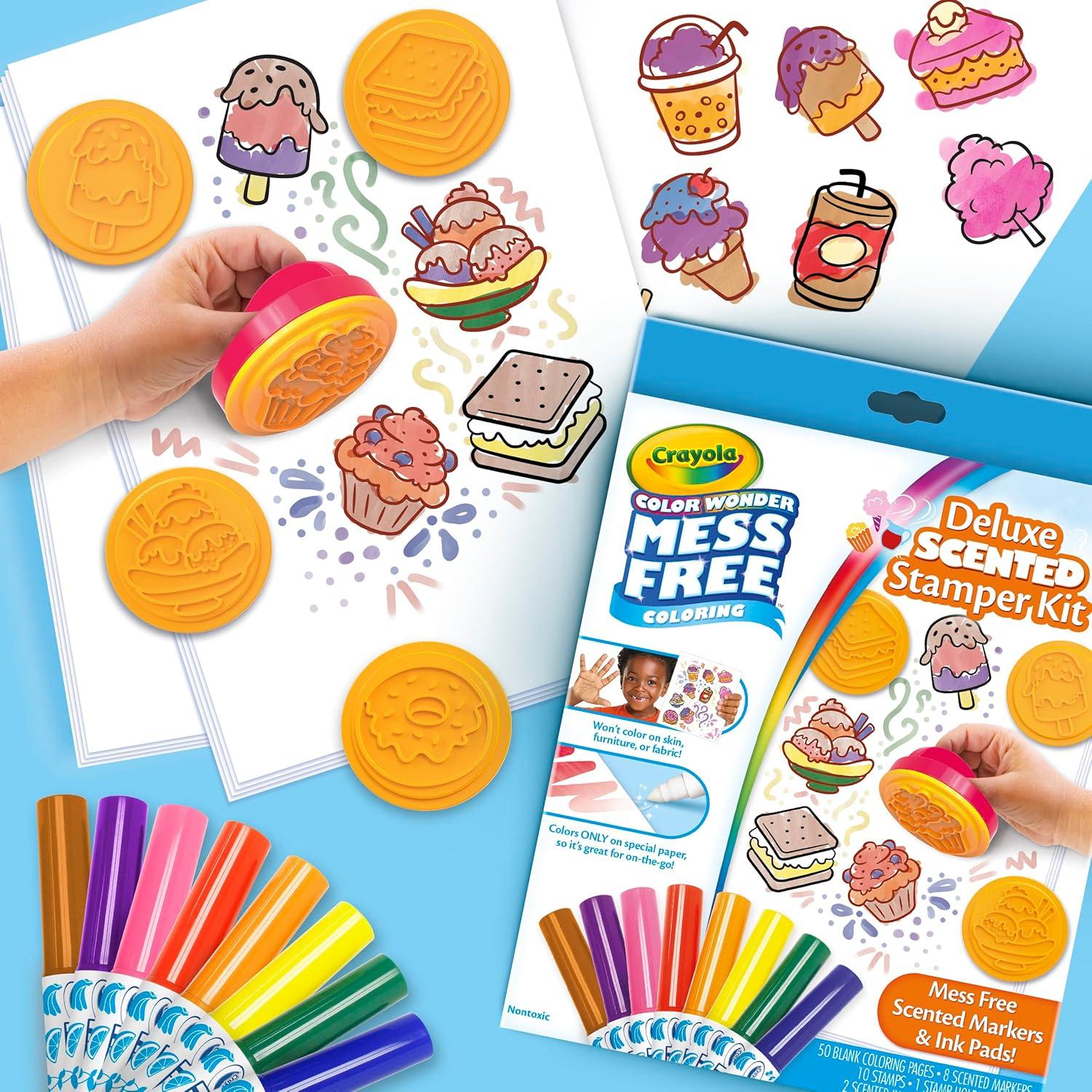 imageCrayola Color Wonder Mess Free Coloring Set 50 Blank Coloring Pages Scented Color Wonder Stamps and Markers Refill Set