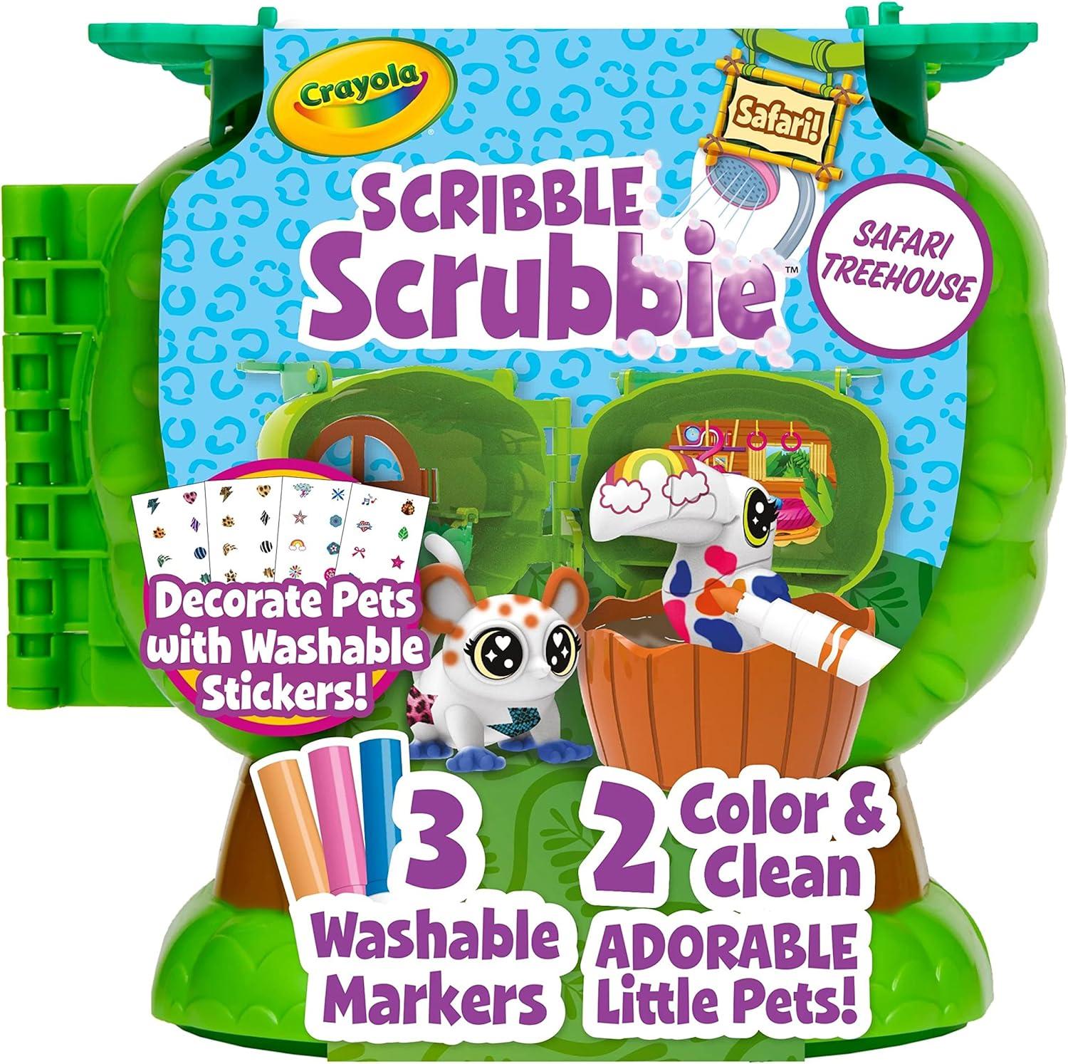 imageCrayola Scribble Scrubbie Pets Mega Set 25 pcs Reusable Pet Care Toy Toys for Girls ampamp Boys Gift for Kids Ages 3 4 5Safari Treehouse
