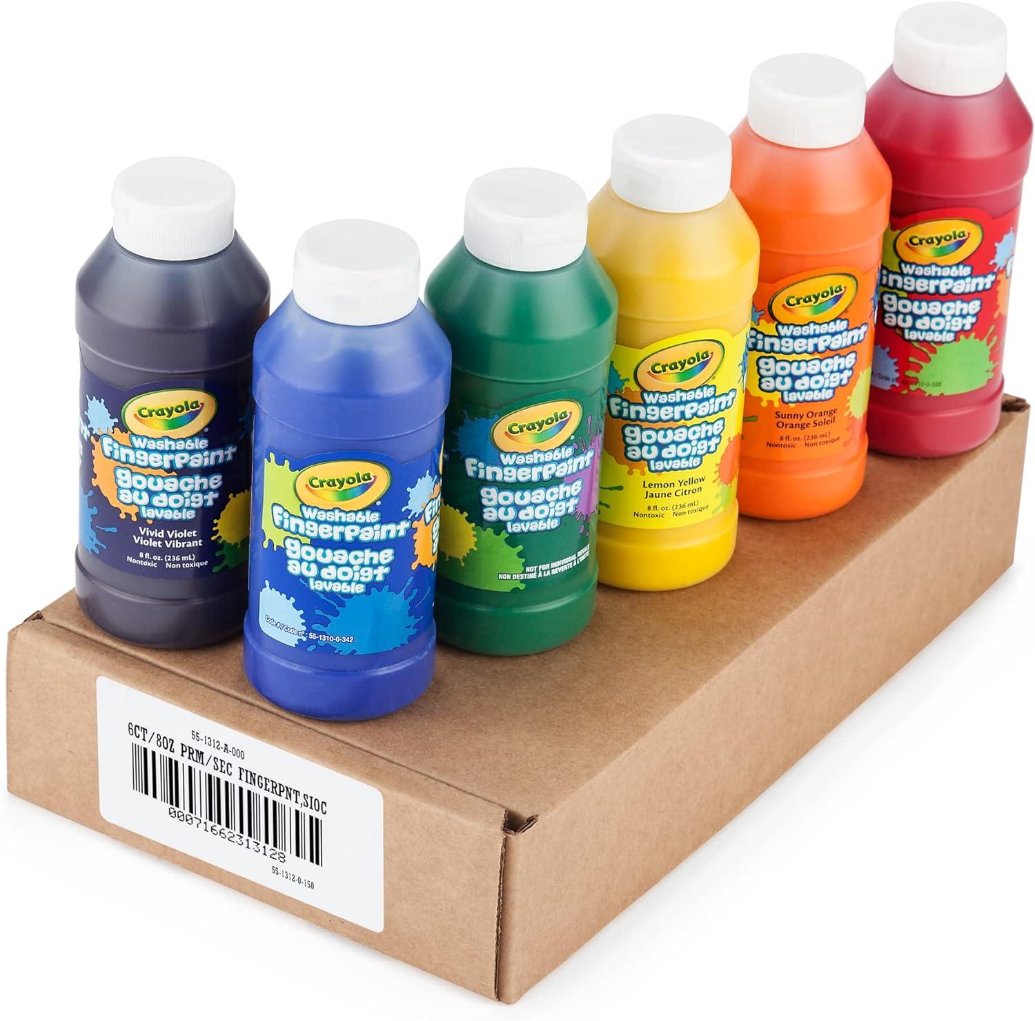 imageCrayola Washable Finger Paints 6ct Toddler Paint Set Nontoxic Finger Paint for Kids Arts ampamp Crafts Supplies for Toddlers Teacher Classroom Must Have Amazon ExclusivePaints