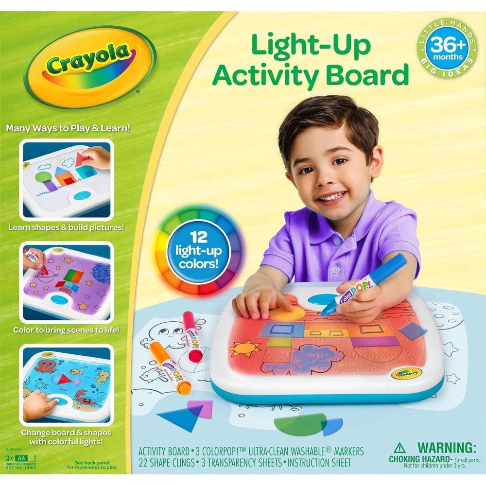 imageCrayola Light Up Activity Board Sensory Toy for Toddlers ampamp Kids Light Box Light Up Coloring Board Educational Toy Gift for Toddlers Ages 1