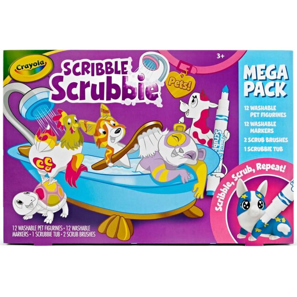imageCrayola Scribble Scrubbie Pets Mega Set 25 pcs Reusable Pet Care Toy Toys for Girls ampamp Boys Gift for Kids Ages 3 4 5Mega Pack