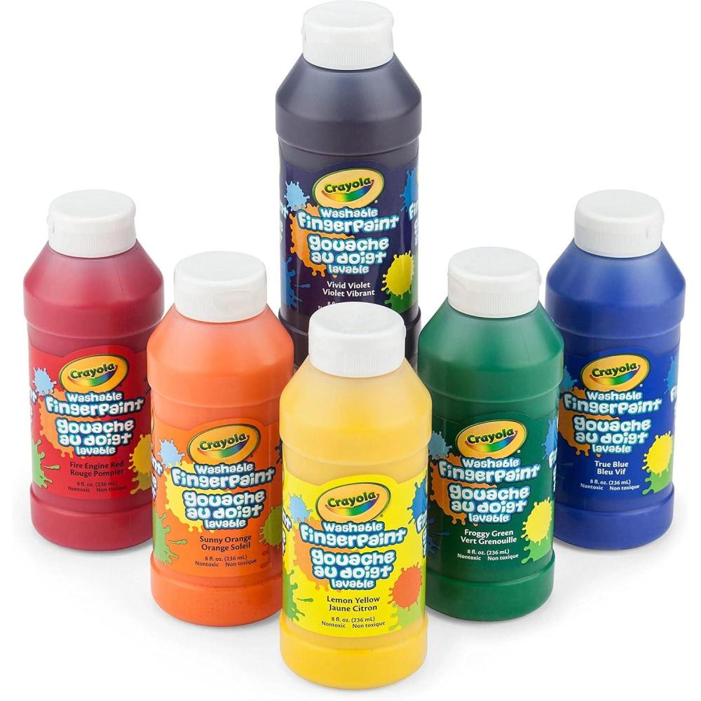 imageCrayola Washable Finger Paints 6ct Toddler Paint Set Nontoxic Finger Paint for Kids Arts ampamp Crafts Supplies for Toddlers Teacher Classroom Must Have Amazon ExclusivePaints