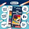 Crayola Acrylic Paint Doodle Sticks (12ct), Acrylic Paint Marker Set for Kids, Quick Dry, Multi-Surface, Less Mess, Kids Craft Supplies, Ages 8+(12 Count (Pack of 2))