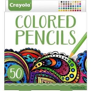 Crayola Adult Colored Pencil Set (100ct), Premium Coloring Pencils For Adult Coloring Books, Gifts for Teens & Adults, 12+(50 Count)