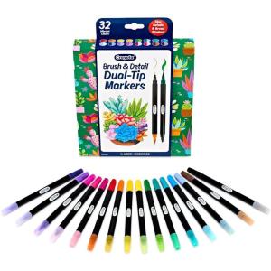 Crayola Blend & Shade Colored Pencils Set (24ct) Colored Pencils for Adult Coloring, Art Supplies for Sketching & Drawing, Gifts for Teens(Dual-Ended Brush & Detail)