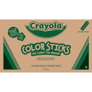 Crayola Color Sticks (120ct), 12 Colors, Teacher Supplies for Classrooms, Woodless Colored Pencils Bulk Classpack, Coloring Pencils for Kids(Woodless)