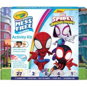Crayola Color Wonder Spidey and His Amazing Friends Kit, Mess Free Coloring, Spiderman Coloring Pages & Stickers, Spiderman Toy, Kids Gift(Spidey Activity Kit)