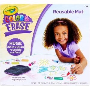 Crayola Color & Erase Drawing Board for Kids, Travel Coloring Kit, Drawing Toy, Toddler Coloring Set, Gift for Kids, 3+(Activity Mat)