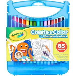 Crayola Pip-Squeaks Washable Marker Set (65ct), Holiday & Christmas Gifts for Kids, Coloring Set, Art Supplies for Kids, Drawing & Craft Kit, Travel Activity, 4+(Super Tips Markers)