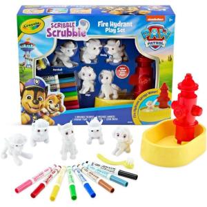 Crayola Scribble Scrubbie PAW Patrol Figurine Playset, Customizable PAW Patrol Toys & Gifts for Toddlers, Reusable Coloring Activity, Ages 3+(Paw Patrol Fire Hydrant Playset)
