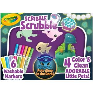 Crayola Scribble Scrubbie Pets Dinosaur Waterslide, Dinosaur Toys for Kids, Pet Grooming Toy, Gifts for Boys & Girls, Ages 3+(Glow Lagoon)