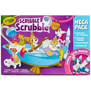 Crayola Scribble Scrubbie Pets Mega Set (25+ pcs), Reusable Pet Care Toy, Toys for Girls & Boys, Gift for Kids, Ages 3, 4, 5(Mega Pack)