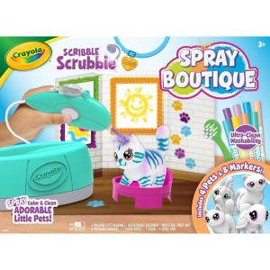 Crayola Scribble Scrubbie Pets Spray Boutique, Airbrush Art Set for Kids, DIY Crafts for Toddlers, Kids Toys, Gifts for Girls & Boys, Ages 3+(Spray Boutique)