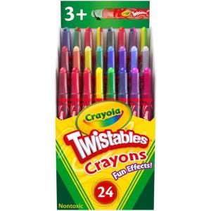 Crayola Twistables Crayons for Kids (24ct) No Sharpen Toddler Coloring Supplies, Less Mess, Stocking Stuffer & Holiday Gifts for Boys & Girls, Ages 3, 4, 5(24 Count (Pack of 1))