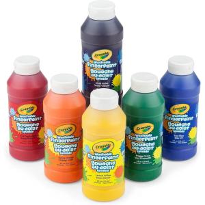 Crayola Washable Finger Paints (6ct), Toddler Paint Set, Nontoxic Finger Paint for Kids, Arts & Crafts Supplies for Toddlers, Teacher Classroom Must Have [Amazon Exclusive](Paints)