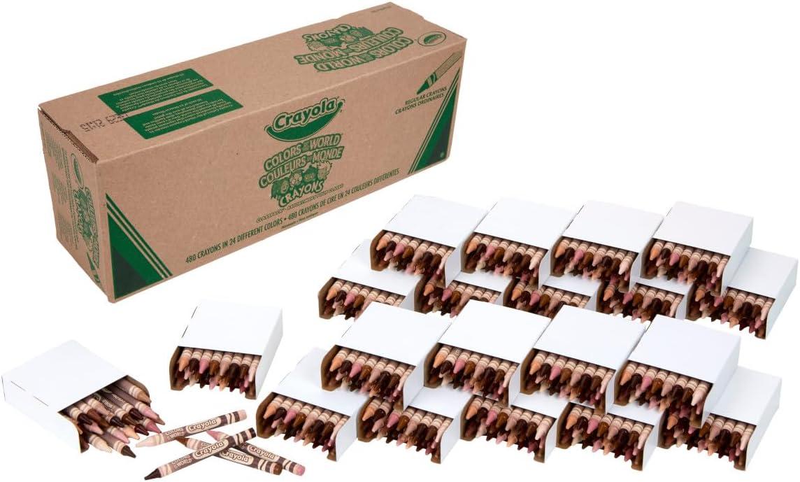 imageCrayola Colors of The World Bulk Crayon Classpack 480ct 24 Skin Tone Crayon Colors Classroom Supplies for Teachers Ages 31 Count Pack of 1