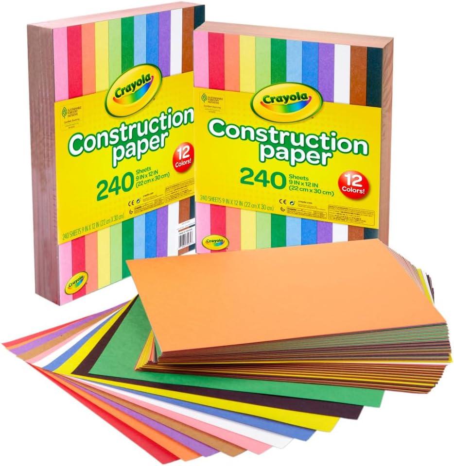 imageCrayola Construction Paper Bulk Pack 480 Sheets  10 Assorted Colors 9x12 Classroom Arts ampamp Crafts Supplies for Kids Art Paper for School ProjectsConstruction Paper