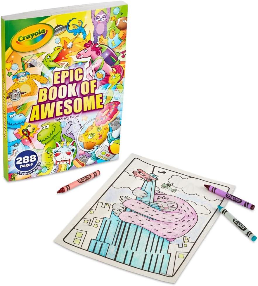 imageCrayola Epic Book of Awesome 288 Pages Kids Coloring Book Activity Set Animal Coloring Pages Holiday Gift for Kids 3Epic Book of Awesome