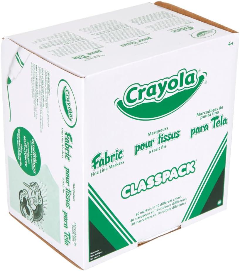 imageCrayola Fabric Marker Classpack Ten Assorted Colors 80Box