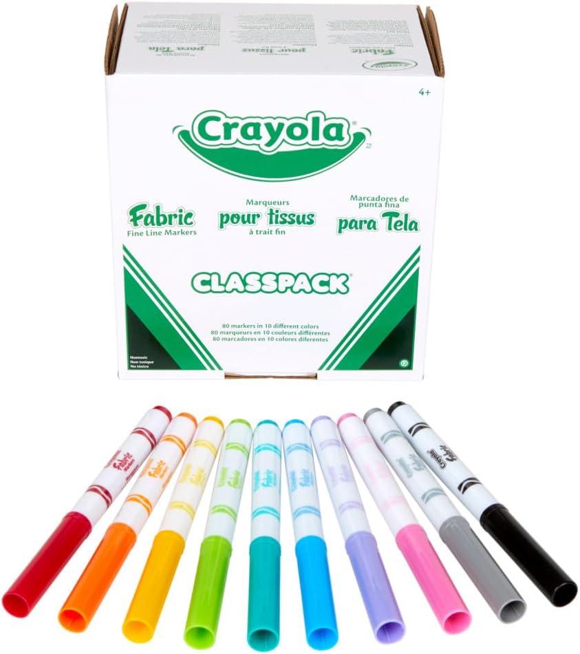 imageCrayola Fabric Marker Classpack Ten Assorted Colors 80Box
