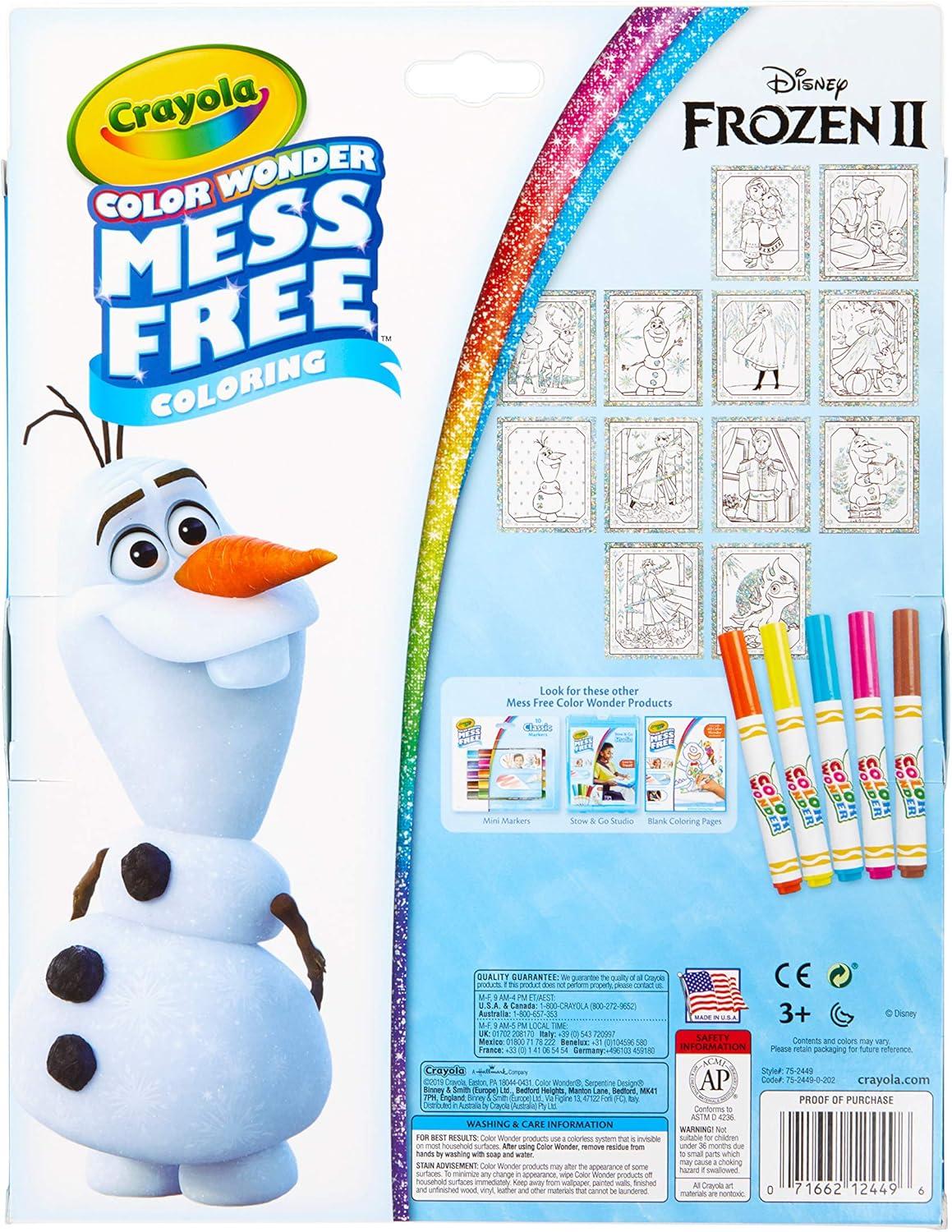imageCrayola Frozen 2 Glitter Effects Color Wonder Set Mess Free Coloring Gift for Kids 3 4 5 6