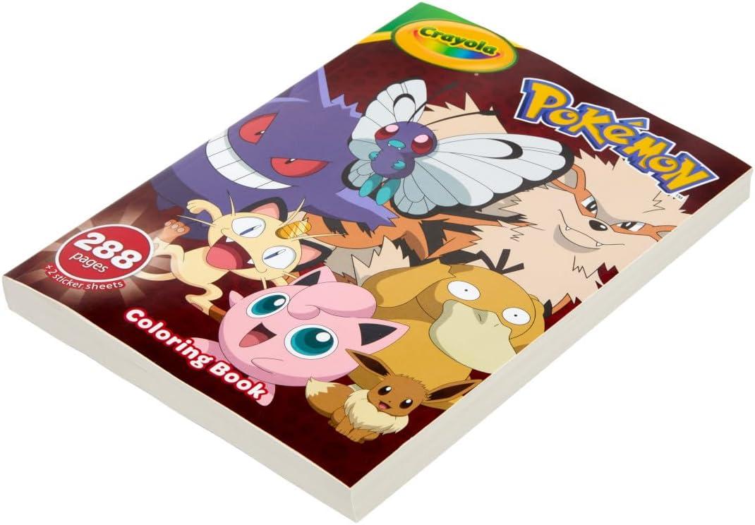 imageCrayola Giant Pokemon Coloring Book 288 Pages 2 Sticker Sheets Coloring Book for Kids ampamp Adults Travel Activity Pokemon Gift for Kids 3