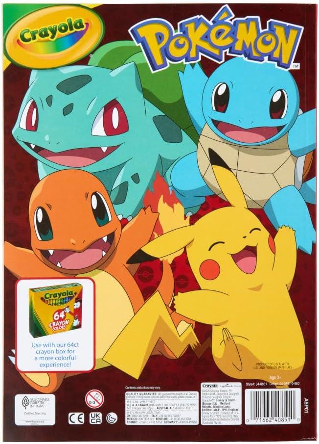 imageCrayola Giant Pokemon Coloring Book 288 Pages 2 Sticker Sheets Coloring Book for Kids ampamp Adults Travel Activity Pokemon Gift for Kids 3
