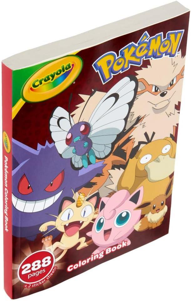 imageCrayola Giant Pokemon Coloring Book 288 Pages 2 Sticker Sheets Coloring Book for Kids ampamp Adults Travel Activity Pokemon Gift for Kids 3