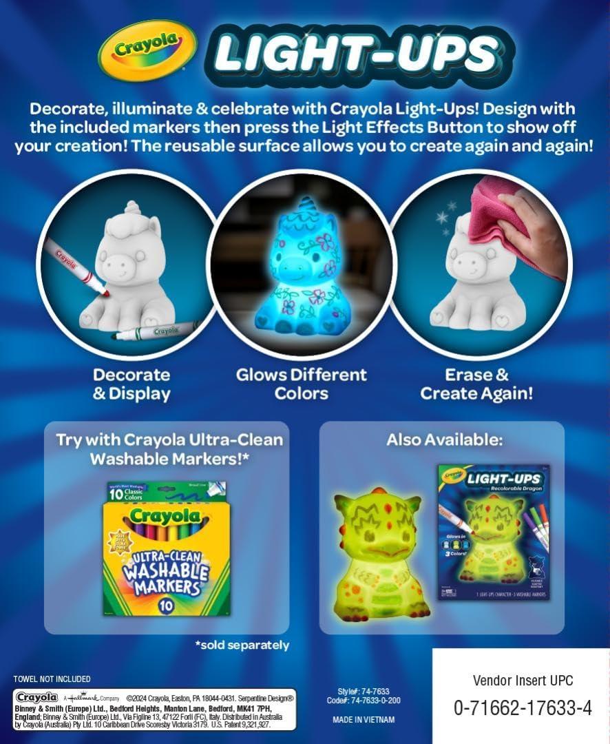 imageCrayola Light Ups Dragon Reusable Holiday Craft Light Up Toy Indoor Holiday Decor Toys for Kids Arts ampamp Crafts Dragon Gift 4Unicorn Figure