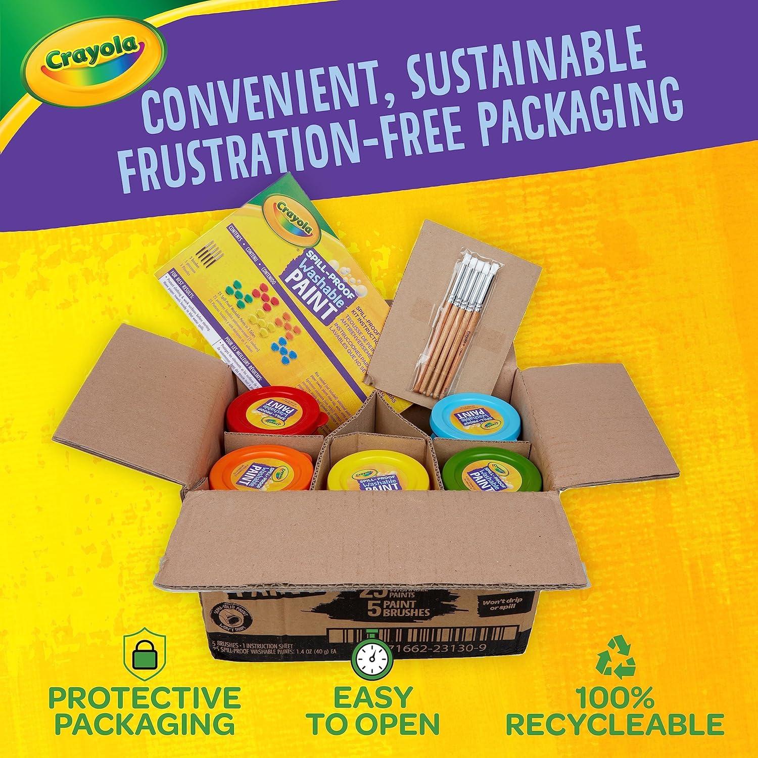 imageCrayola Paintbrush Variety Classpack 36ct School Art Supplies for Kids Flat ampamp Round Paint Brushes for Toddlers ampamp Classrooms Easy Grip HandleSpill Proof Paint