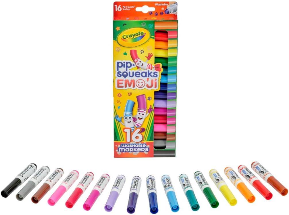 imageCrayola Pip Squeaks Skinnies Washable Marker Set 16ct Mini Markers for Toddlers Thin Coloring Markers for Kids Toddler Arts ampamp Craft Supplies1 Count Pack of 1