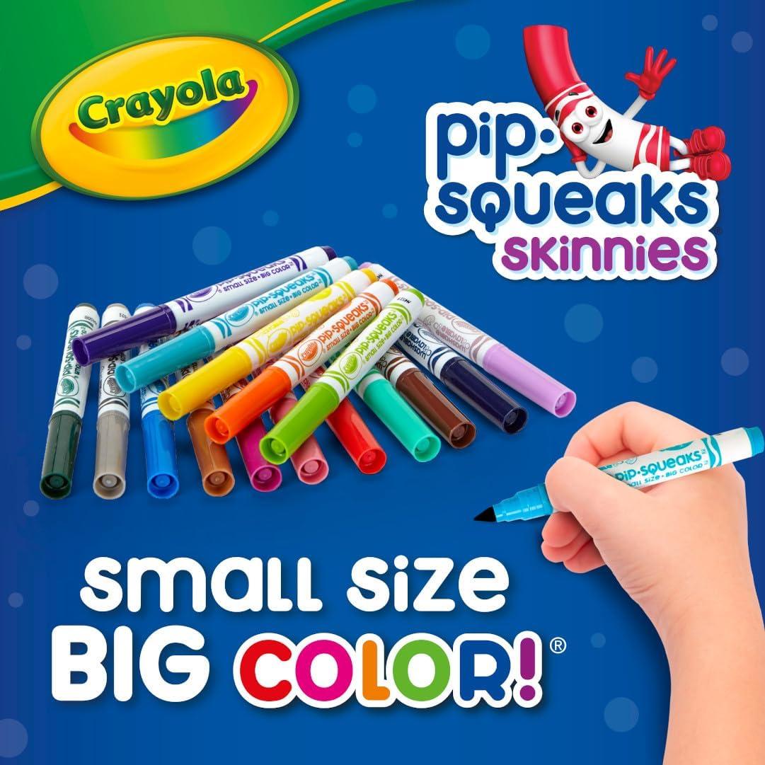 imageCrayola Pip Squeaks Skinnies Washable Marker Set 16ct Mini Markers for Toddlers Thin Coloring Markers for Kids Toddler Arts ampamp Craft Supplies16 Count Pack of 1