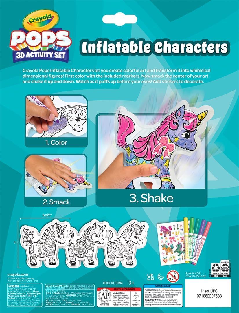 imageCrayola Pops Inflatable Characters Coloring Set for Kids Gift for Boys ampamp Girls Ages 5 6 7 8