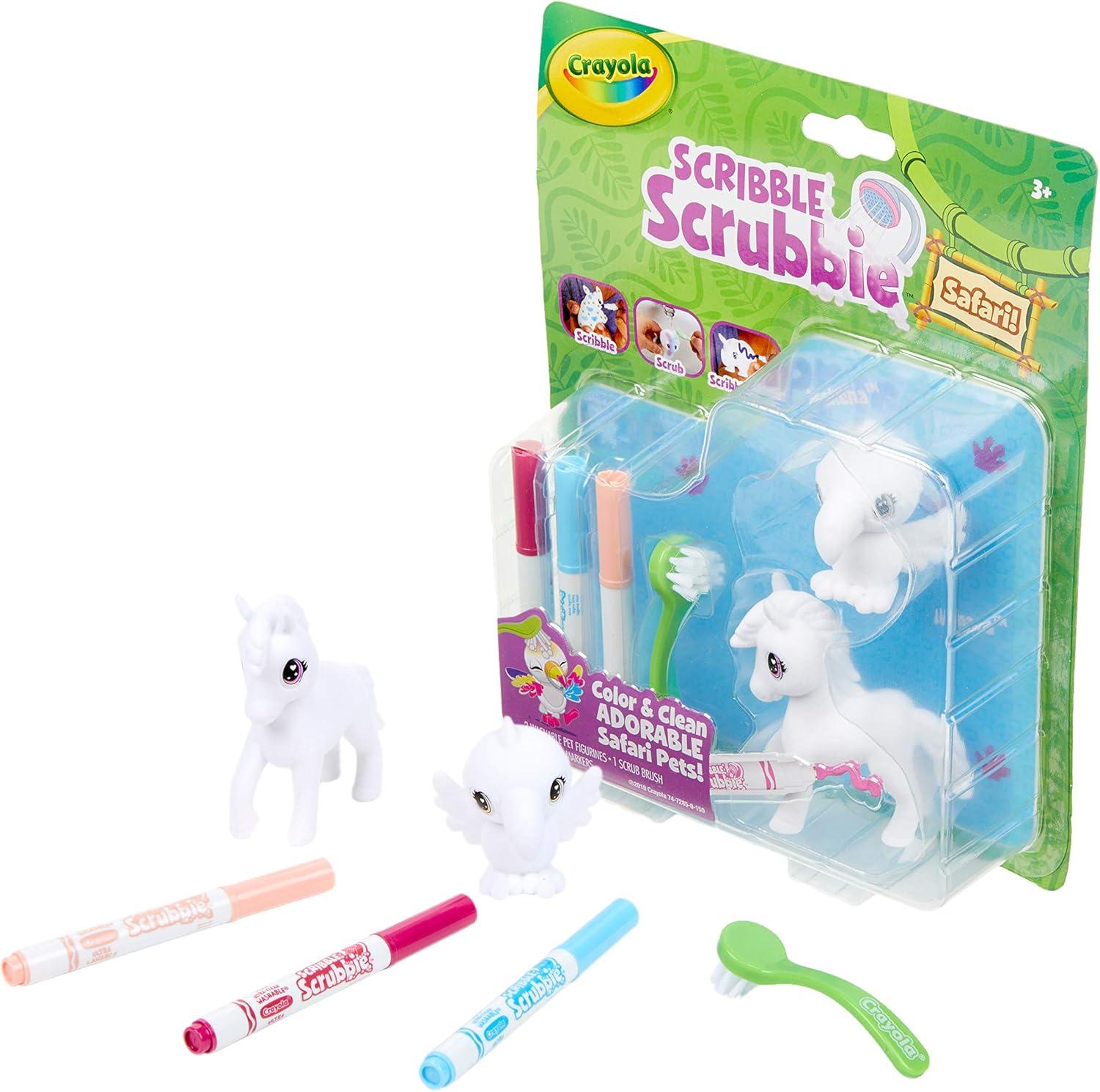 imageCrayola Scribble Scrubbie Safari 2 Pack Animal Toy Set Age 3Zebra and Bird