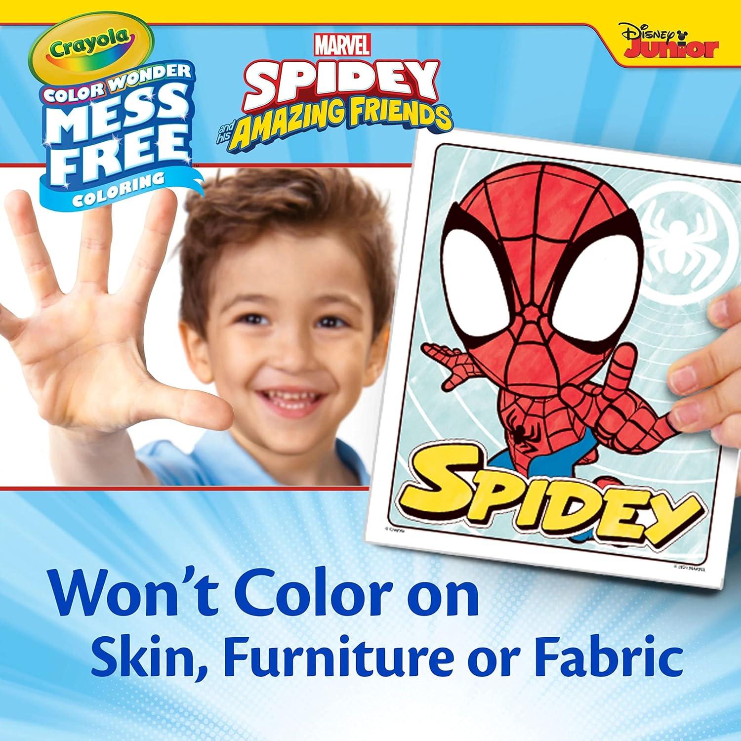 imageCrayola Spiderman Color Wonder Coloring Set 18 Spiderman Mess Free Coloring Pages for Toddlers Spiderman Toys Gifts for KidsSpidey Friends