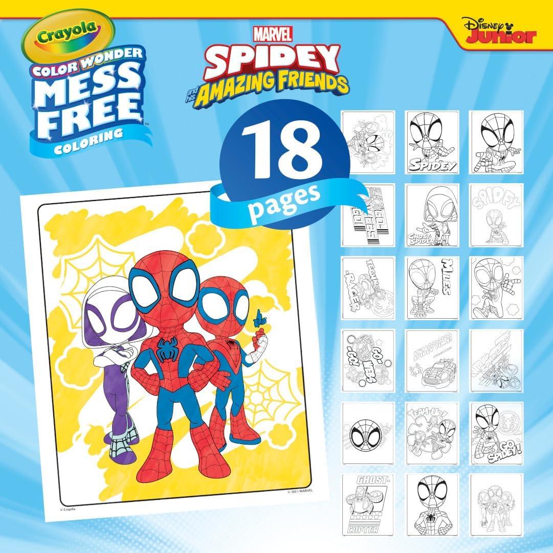 imageCrayola Spiderman Color Wonder Coloring Set 18 Spiderman Mess Free Coloring Pages for Toddlers Spiderman Toys Gifts for KidsSpidey Friends