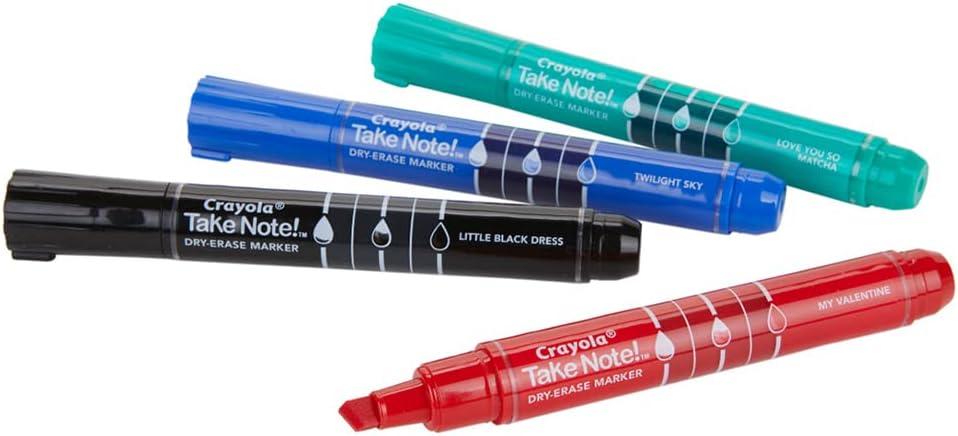imageCrayola Take Note Chisel Tip Dry Erase Markers Kids at Home Activities Broad Line Multicolor 4 CountBroad Line Multicolor