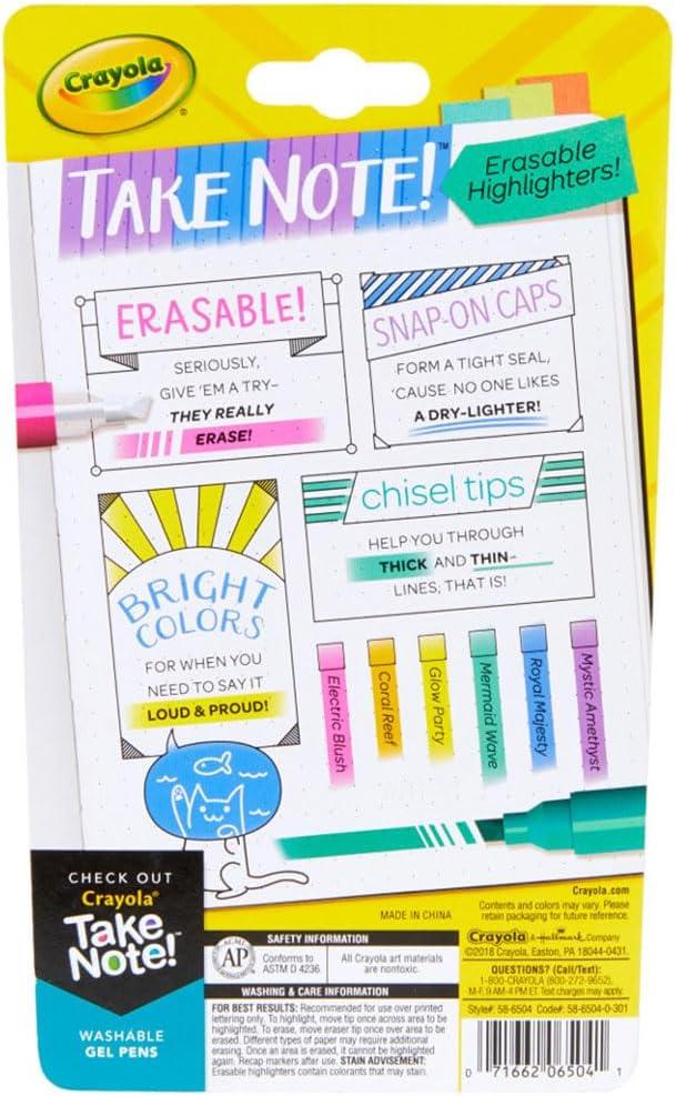 imageCrayola Take Note Dry Erase Markers for School 12ct Teacher Supplies Chisel Tip Whiteboard Markers Essential Classroom Must Haves Low OdorHighlighters