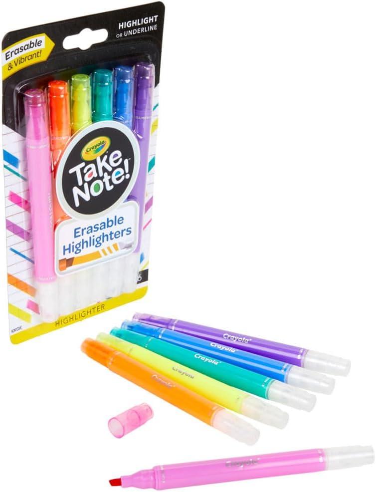 imageCrayola Take Note Dry Erase Markers for School 12ct Teacher Supplies Chisel Tip Whiteboard Markers Essential Classroom Must Haves Low OdorHighlighters