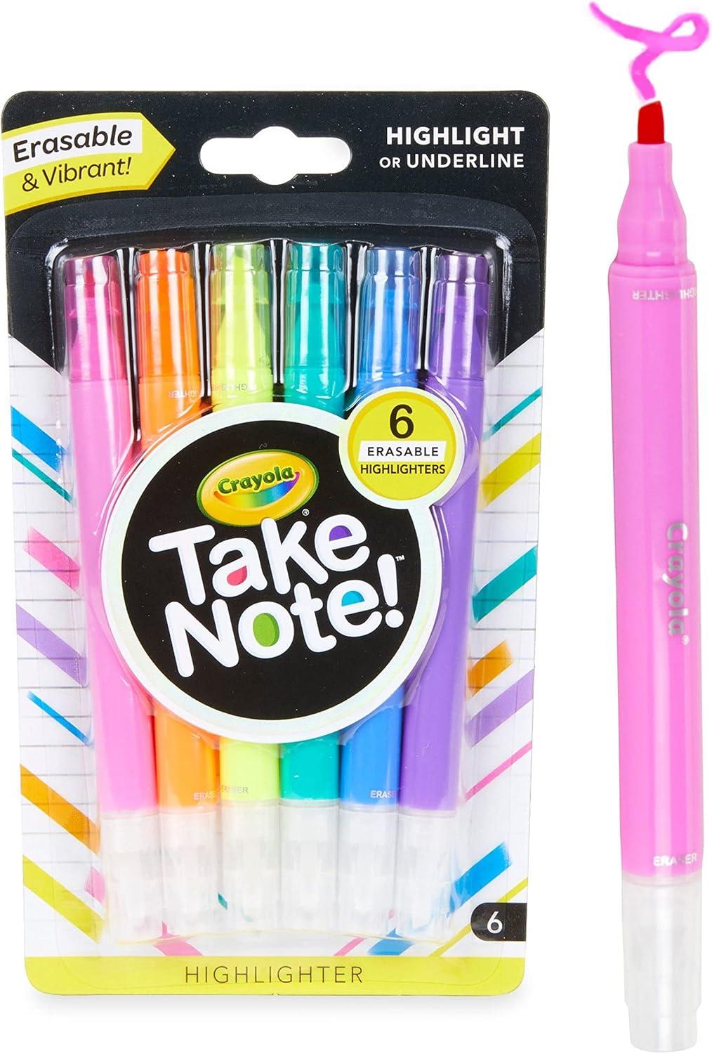 imageCrayola Take Note Dry Erase Markers for School 12ct Teacher Supplies Chisel Tip Whiteboard Markers Essential Classroom Must Haves Low OdorHighlighters