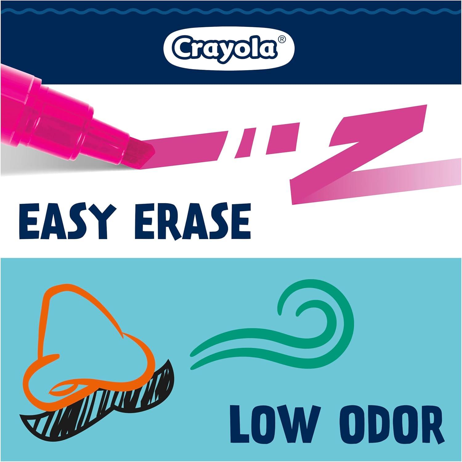 imageCrayola Take Note Dry Erase Markers for School 12ct Teacher Supplies Chisel Tip Whiteboard Markers Essential Classroom Must Haves Low OdorHighlighters