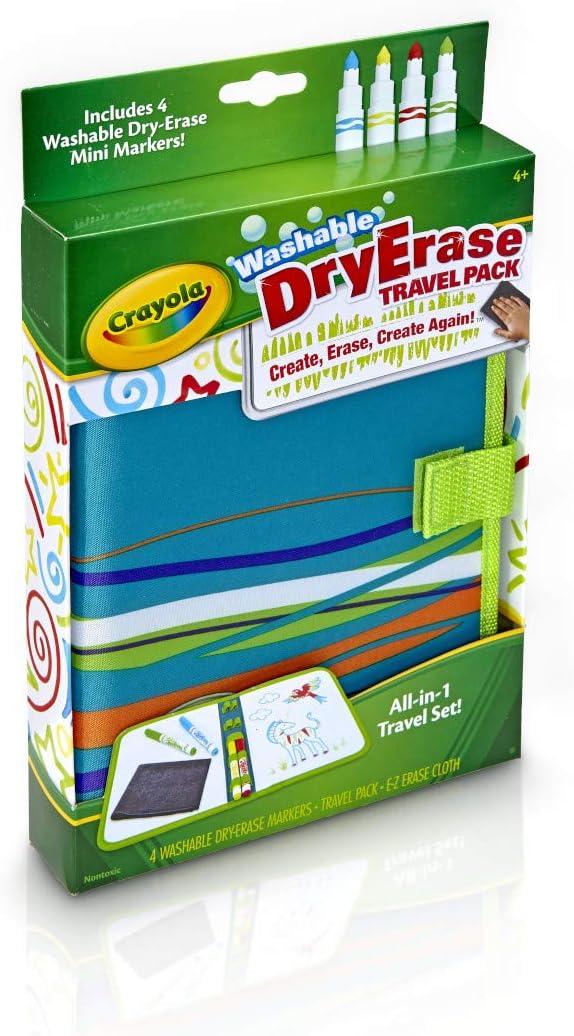 imageCrayola Washable Dry Erase Travel Pack Whiteboard for Kids Ages 4 5 6 7