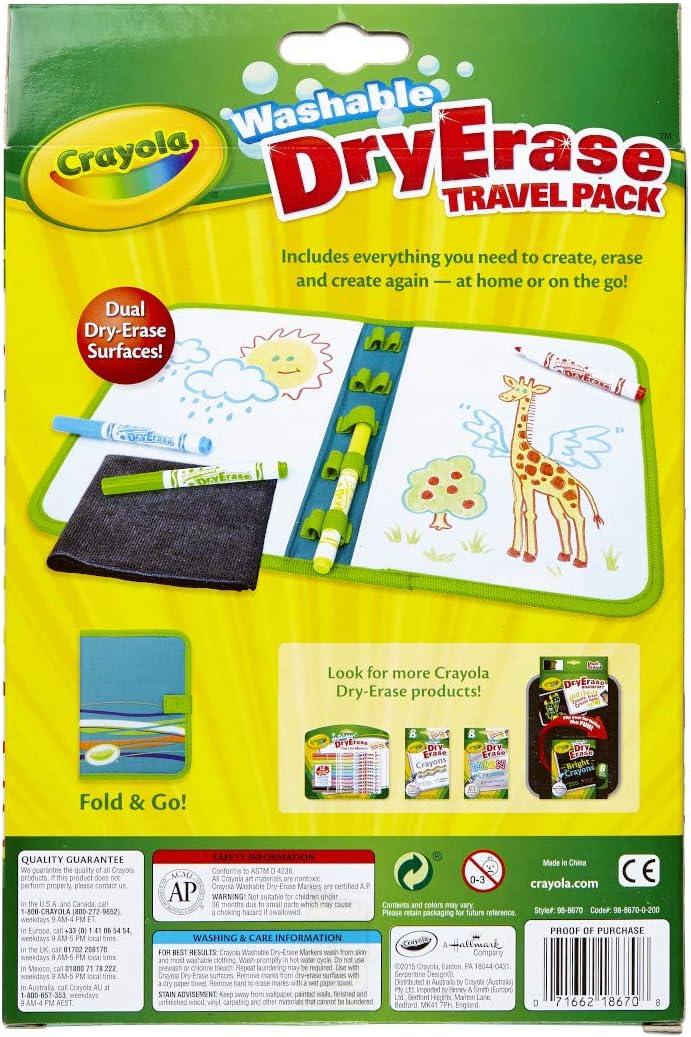imageCrayola Washable Dry Erase Travel Pack Whiteboard for Kids Ages 4 5 6 7
