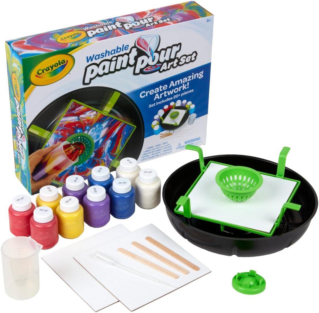 imageCrayola Washable Paint Pour Set 20pc Paint Set Gift for Kids 8 9 10 11