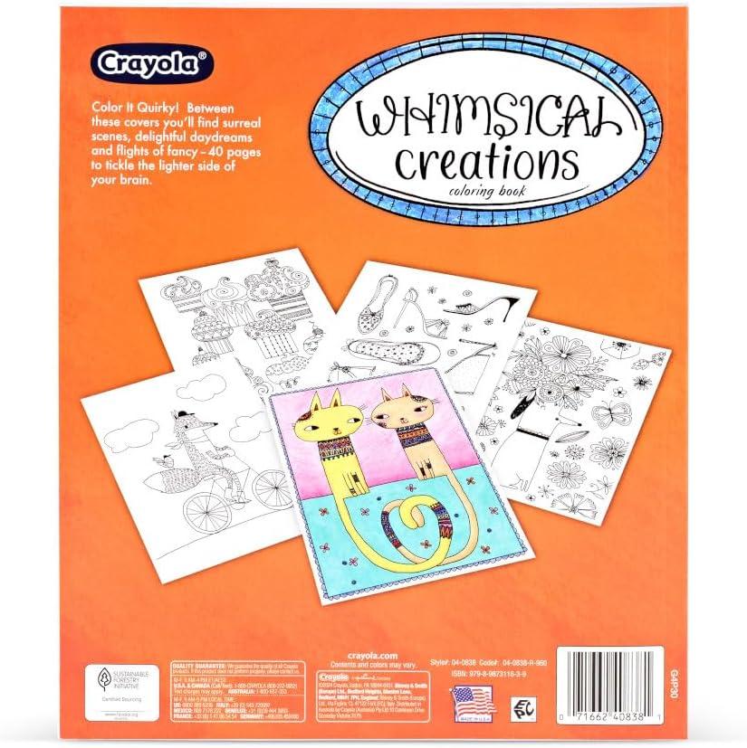 imageCrayola Whimsical Creations Coloring Book for Adults 40pgs Adult Coloring Pages 8x10 Perforated Gift for Teens ampamp Adults